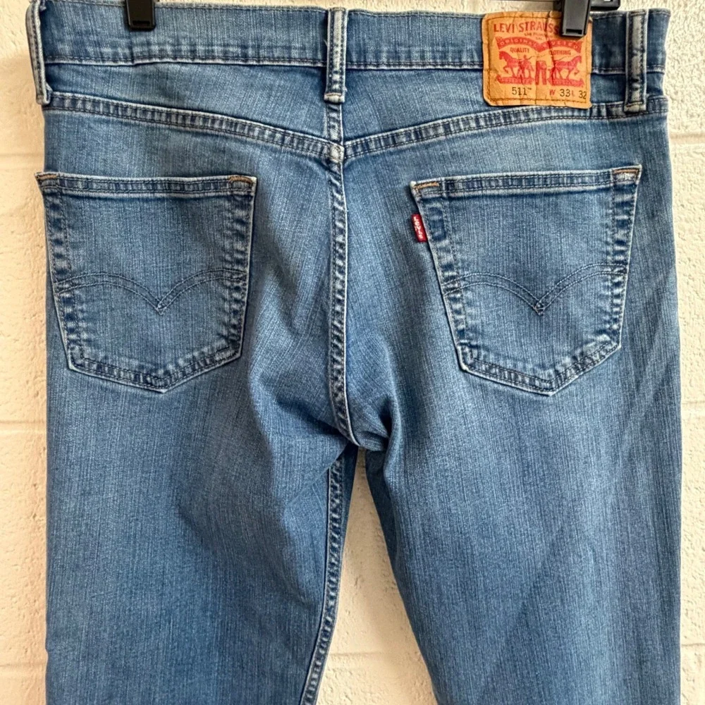Levis Mens 511 Slim Fit Jeans 33x31 Blue Medium Wash Denim Casual Classic